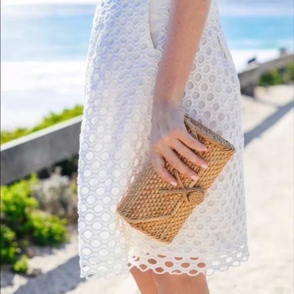 J. McLaughlin Skirt NWT Adele Cotton Eyelet Soft White Fully Lined Size 10 - Picture 4 of 10